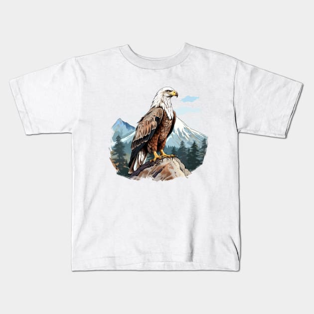 Golden Eagle Kids T-Shirt by zooleisurelife